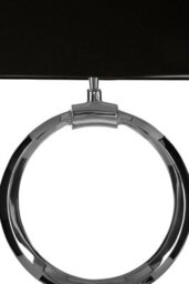 Orsina Modern Black And Silver Table Lamp With Crescent Ring Base, High Gloss Nickel Finish Stainless Steel Lamp - thumbnail 4