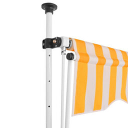 Berkfield Manual Retractable Awning 350 Cm Orange And White Stripes - thumbnail 2