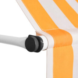 Berkfield Manual Retractable Awning 350 Cm Orange And White Stripes - thumbnail 3