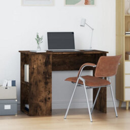 Berkfield Desk Smoked Oak 100X55X75 Cm Engineered Wood - thumbnail 1