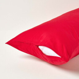 Homescapes Red Continental Egyptian Cotton Pillowcase 200 Tc, 40 X 80 Cm - thumbnail 3