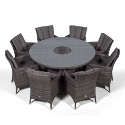 That's Furniture Savannah Round 8 Seater Rattan Dining Set With Ice Bucket Drinks Cooler - Grey - thumbnail 6