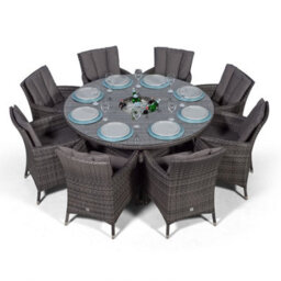 That's Furniture Savannah Round 8 Seater Rattan Dining Set With Ice Bucket Drinks Cooler - Grey - thumbnail 7