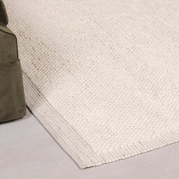 Milo Ivory Chunky Textured Pebble Weave Wool Border Rug 260X180Cm - thumbnail 2