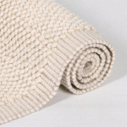 Milo Ivory Chunky Textured Pebble Weave Wool Border Rug 260X180Cm - thumbnail 6