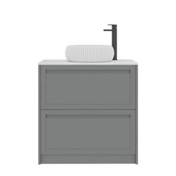 Royal Bathrooms Royal Bathroom Elmore 800mm Matt Pebble Grey Freestanding Countertop Bathroom Vanity Unit 2 Drawer With Milan Basin - thumbnail 7