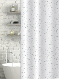 Showerdrape Droplets White Shower Curtain - thumbnail 1