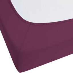 Beliani Fitted Sheet Janbu Cotton 90 X 200 Cm Burgundy - thumbnail 5