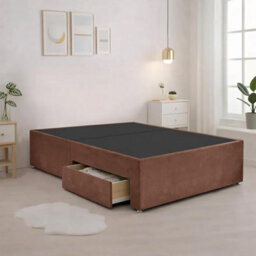 Luxury Mink Plush Milan Double Bed Frame With Mattress 54 Inches Wingback Headboard 2 Footend Storage Drawers - thumbnail 6