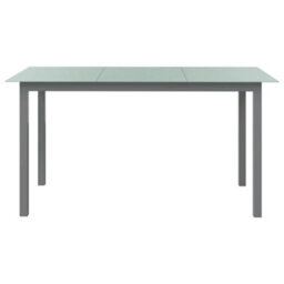 Berkfield Garden Table Light Grey 150X90X74 Cm Aluminium And Glass - thumbnail 2