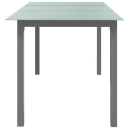 Berkfield Garden Table Light Grey 150X90X74 Cm Aluminium And Glass - thumbnail 3