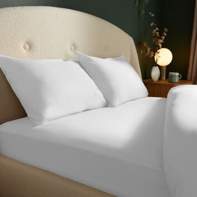 Silentnight Brushed Cotton Fitted Sheet - White - image 1