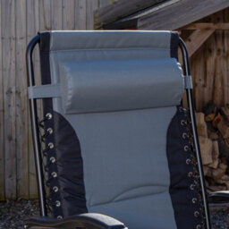 Samuel Alexander Set Of 2 Luxury Padded Multi Position Zero Gravity Garden Relaxer Chair Lounger In Grey & Black - thumbnail 4