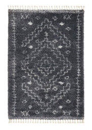 Grey Ivory Shaggy Kilim Modern Moroccan Geometric Rug For Dining Room-120Cm X 170Cm - thumbnail 8