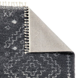 Grey Ivory Shaggy Kilim Modern Moroccan Geometric Rug For Dining Room-120Cm X 170Cm - thumbnail 2