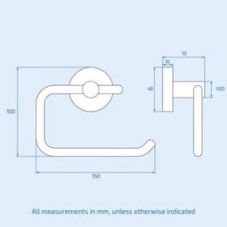 Nes Home Toilet Paper Roll Holder Brass Metal Round Bathroom Accessory Modern Wall Mount - thumbnail 2