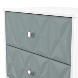 San Jose Ready Assembled Matt Duck Egg Blue & White No Effect 2 Drawer Wide Bedside Chest (H)521mm (W)570mm (D)395mm - thumbnail 4