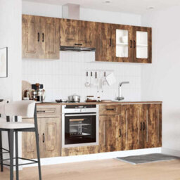 Berkfield 8 Piece Kitchen Cabinet Set Kalmar Smoked Oak Engineered Wood - thumbnail 3