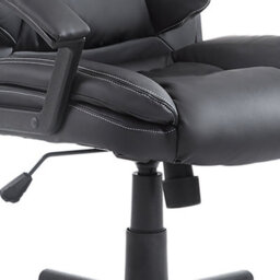Homcom Swivel Executive Office Chair Mid Back Pu Leather Chair W/ Arm, Black - thumbnail 8