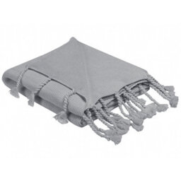 Beliani Blanket Nazilli Cotton 125 X 150 Cm Light Grey - thumbnail 1