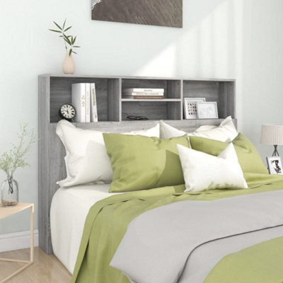 Berkfield Headboard Cabinet Grey Sonoma 140X19X103.5 Cm - image 1
