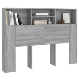 Berkfield Headboard Cabinet Grey Sonoma 140X19X103.5 Cm - thumbnail 4