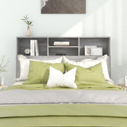 Berkfield Headboard Cabinet Grey Sonoma 140X19X103.5 Cm - thumbnail 3