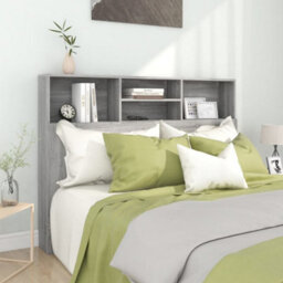 Berkfield Headboard Cabinet Grey Sonoma 140X19X103.5 Cm - thumbnail 1