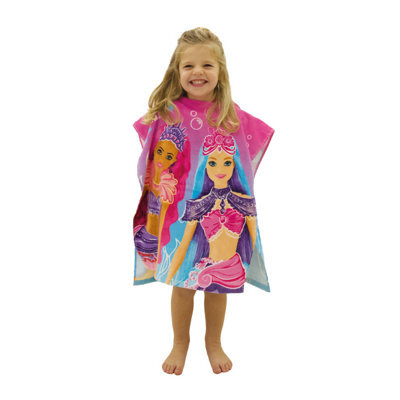 Barbie Kids Mermazing 100% Cotton Towel Poncho Hooded Beach - image 1