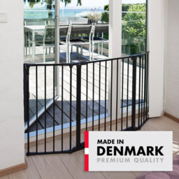 Babydan Olaf Wide Safety Gate 90 - 146Cm Room Divider, Fire Guard & Playpen Black - thumbnail 3