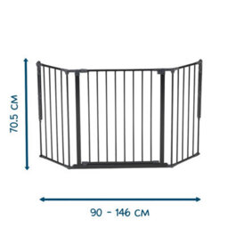 Babydan Olaf Wide Safety Gate 90 - 146Cm Room Divider, Fire Guard & Playpen Black - thumbnail 2