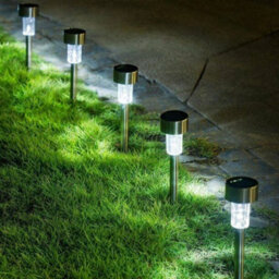 10 Piece Solar Stake Lights Garden Led Stainless Steel Path Security Lamps - thumbnail 3