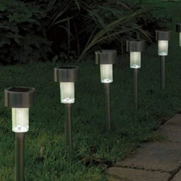10 Piece Solar Stake Lights Garden Led Stainless Steel Path Security Lamps - thumbnail 5