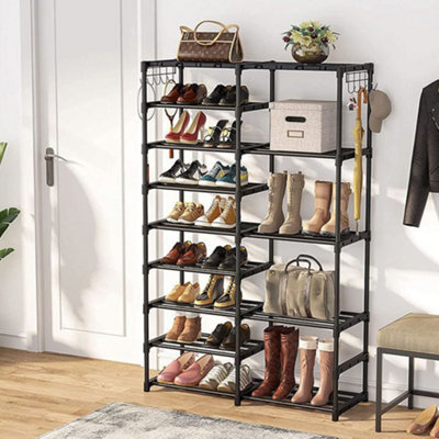 Thehotsale 9-Tier Large Metal Open-Style Shoe Rack In Black, Assembly Required - image 1
