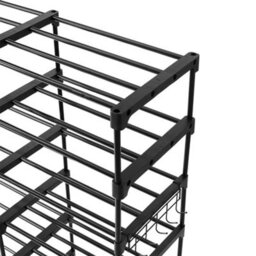 Thehotsale 9-Tier Large Metal Open-Style Shoe Rack In Black, Assembly Required - thumbnail 6