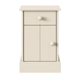 Mercers Furniture Farmhouse White 1 Door 1 Drawer Pot Cupboard Bedside Cabinet Table Solid Wood Pine Wooden - thumbnail 4