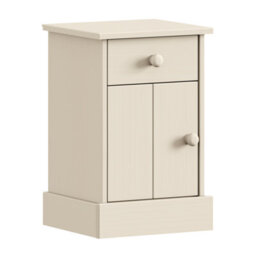 Mercers Furniture Farmhouse White 1 Door 1 Drawer Pot Cupboard Bedside Cabinet Table Solid Wood Pine Wooden - thumbnail 3