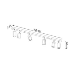 Luminosa Lighting Luminosa Zeke Oak Octagon Ceiling Spotlight Bar Wood, 6X Gu10 - thumbnail 4