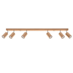 Luminosa Lighting Luminosa Zeke Oak Octagon Ceiling Spotlight Bar Wood, 6X Gu10 - thumbnail 3