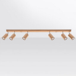Luminosa Lighting Luminosa Zeke Oak Octagon Ceiling Spotlight Bar Wood, 6X Gu10 - thumbnail 1