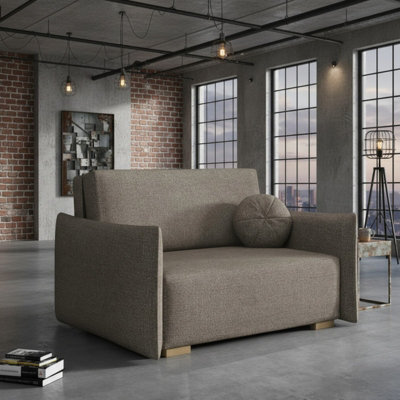 Living Room Sofa Bed Viva Glov Ii With Sleeping Function Storage Chipboard Polyurethane Foam 134X98X85Cm Brown - image 1