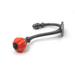 Oakcrafts - Ceramic Tipped Shabby Chic Cast Iron Coat Hook 125mm (Orange) - Pack Of 4 Hooks - thumbnail 2