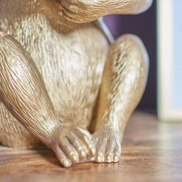 Valuelights Sitting Monkey Gold Table Lamp - thumbnail 6