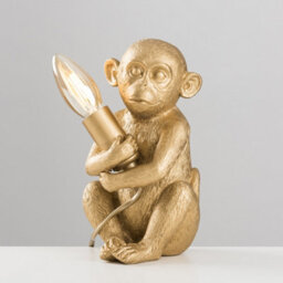 Valuelights Sitting Monkey Gold Table Lamp - thumbnail 4