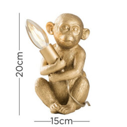 Valuelights Sitting Monkey Gold Table Lamp - thumbnail 7