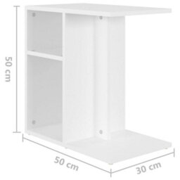 Berkfield Modern Side Table White 50X30X50 Cm Engineered Wood - thumbnail 8