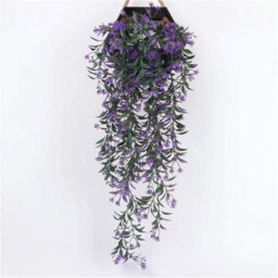 Artificial Flower Hanging Plants, 78Cm, 5 Forks, Fake Vine, Willow, Rattan, Flowers, For Home (Purple) - thumbnail 4