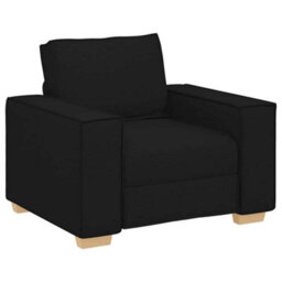 Vidaxl Sofa Set With Cushion 3 Pcs Black 220 X 78 X 84 Cm Fabric - thumbnail 4