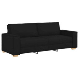 Vidaxl Sofa Set With Cushion 3 Pcs Black 220 X 78 X 84 Cm Fabric - thumbnail 6