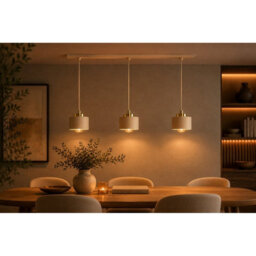 Luminosa Lighting Luminosa Simply Bar Pendant Ceiling Light Beige, Gold 3X E27 - thumbnail 2